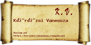 Körözsi Vanessza névjegykártya